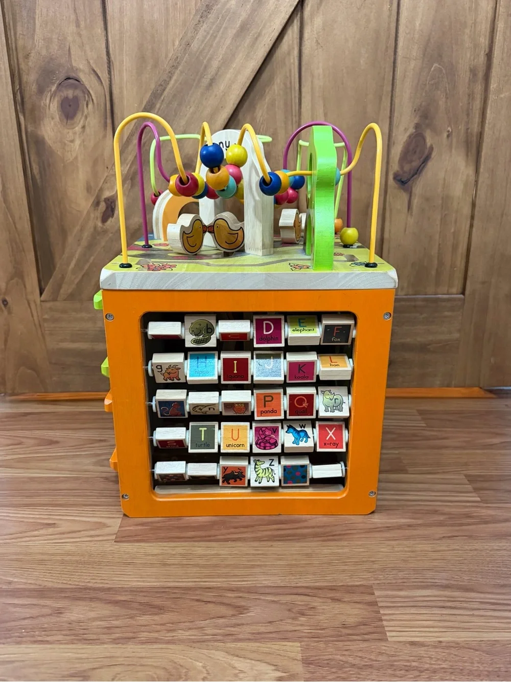 Zany Zoo Animal Activity Cube with Bead Maze Alphabet Blocks & Animals